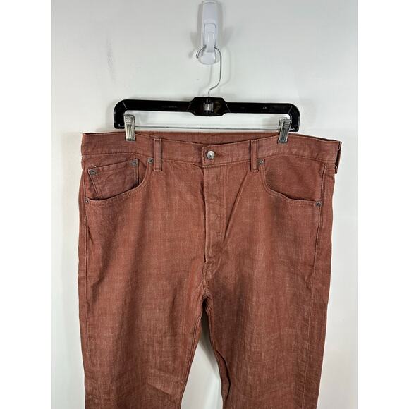 Levi’s 501 White Oak Cone Denim Straight Leg Button Fly Jeans Red 40x34 / 38x33 - Picture 9 of 14